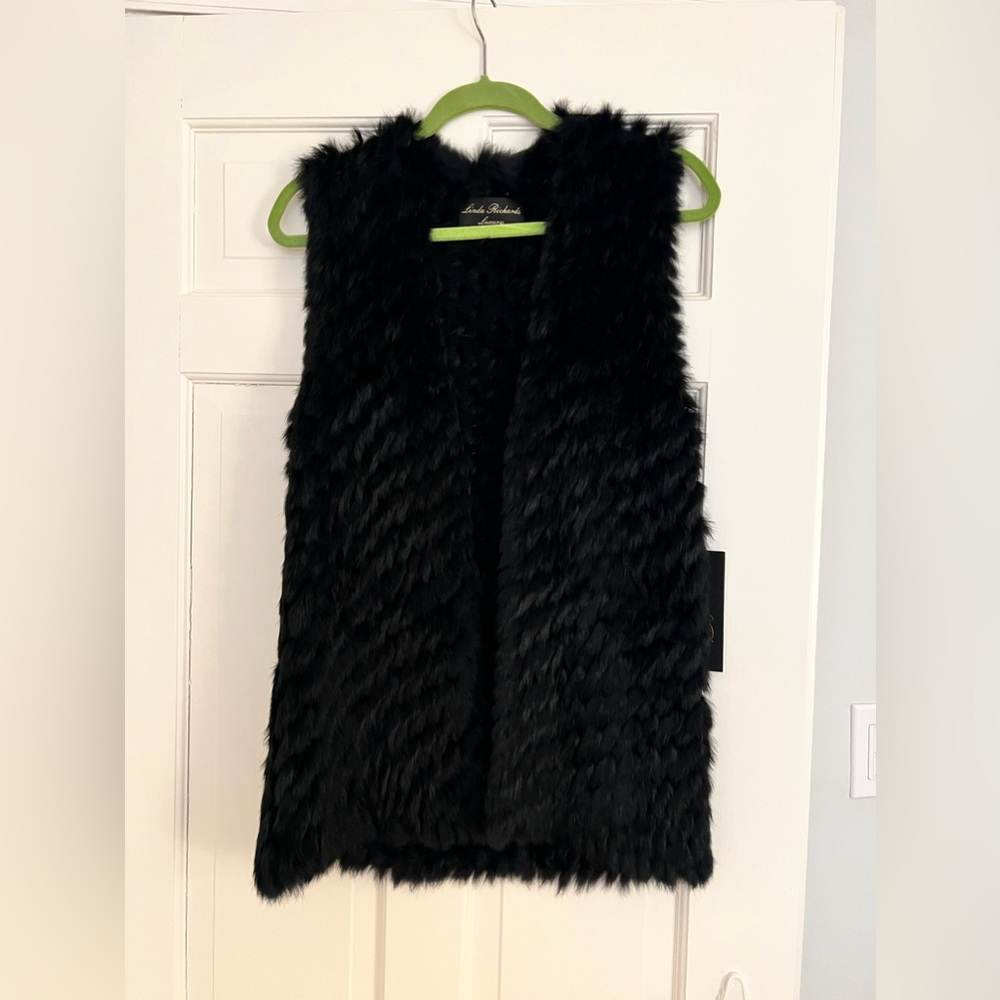 NWT - Linda Richards woven fur vest